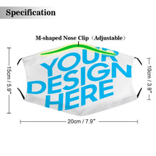 Charger l'image dans la galerie, Masque facial avec filtre changeable covid (filtre multiple) personnalisé avec prénom photo logo motif texte