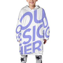 Charger l'image dans la galerie, Sweat à capuche polaire enfant pour garçon B412 personnalisé avec photo prénom logo (Impression d'image Unique)