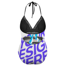 Charger l'image dans la galerie, Maillot de bain sexy une pièce femme chic grande taille personnalisé avec photo logo motif texte (conception multi-images)