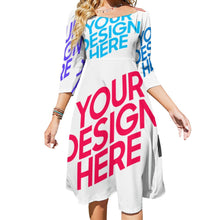Charger l'image dans la galerie, Robe élégante volante grande taille femme B272 personnalisée avec photo logo texte motif (impression des multi-images)