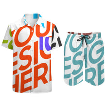 Charger l'image dans la galerie, Ensemble tenue chemise et short de plage homme original grande taille ample homme personnalisé avec photo motif logo texte