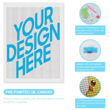 Charger l'image dans la galerie, Peinture diamant avec diamant rond (style toile) personnalisé avec photo text