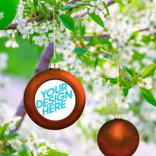 Charger l'image dans la galerie, Boule de Noël originale personnalisée avec photo logo motif texte