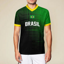 Charger l'image dans la galerie, Tee shirt maillot de football respirant à manches courtes et col en V pour hommes 3Z06 personnalisée avec photo texte motif logo (impression complète multi-images)