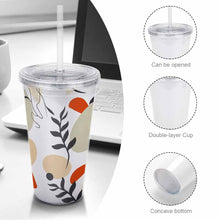 Charger l'image dans la galerie, Gobelet avec paille plastique double couche personnalisé avec photo logo motif texte