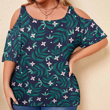 Charger l'image dans la galerie, Impression d’image unique T-shirt épaules dénudées Grande taille pour femme AVT personnalisé avec photo logo texte motif
