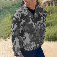 Charger l'image dans la galerie, Sweat à capuche ample d'hiver avec boutons col montant homme personnalisée avec photo texte motif logo (impression complète Une Image)