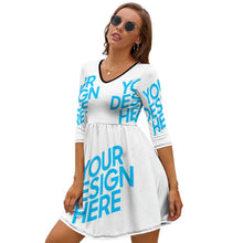 Charger l'image dans la galerie, Robe/Jupe décontractée col en V pour Femme Impression NZ029 personnalisée avec photo logo motif texte