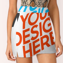 Charger l'image dans la galerie, Mini-jupe short jupe courte droite femme grande taille AMQ personnalisée avec motif photo logo texte (impression des multi-images)