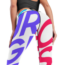 Charger l'image dans la galerie, Pantalon de yoga femme legging sport gym YJ033 personnalisé avec texte motif photo (conception multi-images)