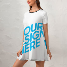 Charger l'image dans la galerie, Robe d'été à manches courtes Ample Chic Femme NZ011 impression personnalisée avec photo logo motif texte