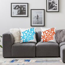 Charger l'image dans la galerie, Taie d'oreiller carré en polyester avec fermeture éclair (lot de 2) personnalisée avec photo texte logo