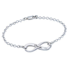 Charger l'image dans la galerie, Bracelet joli en argent / cuivre pour femme S0002 gravure personnalisé avec texte prénom