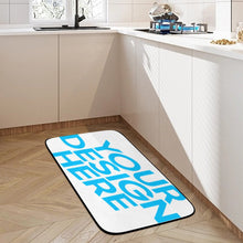 Charger l'image dans la galerie, Tapis de sol antidérapants en velours corail pour cuisine salle de bain avec trait noir personnalisé avec photo motif texte