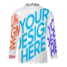 Charger l'image dans la galerie, Polo tee sweat shirt homme manches longues RL zippé avec col tricot personnalisée avec photo prénom motif texte (conception multi-images)