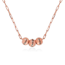 Charger l'image dans la galerie, Collier avec boules en argent sterling 925 pour femme X0047 gravure personnalisé avec texte prénom longueur réglable
