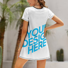 Charger l'image dans la galerie, Robe d'été à manches courtes Ample Chic Femme NZ011 impression personnalisée avec photo logo motif texte