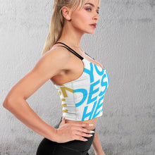 Charger l'image dans la galerie, Haut de yoga / soutien-gorge de sport confortable femme YJ005 personnalisé avec photo logo texte motif (impression des multi-images)