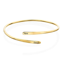 Charger l'image dans la galerie, Bracelet manchette bracelet ouvert S0014 gravure personnalisé avec texte prénom