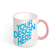 Charger l'image dans la galerie, Mug personnalisable céramique avec poignée et bord en couleur