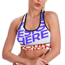 Charger l'image dans la galerie, Haut de yoga femme brassière de sport XG005KN07 personnalisé avec texte motif photo (conception multi-images)