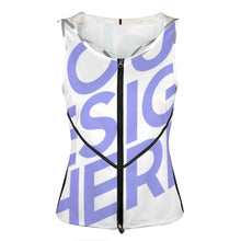 Charger l'image dans la galerie, Gilet à capuche de sport avec fermeture éclair femme / Soutiens gorge de sport running B772 personnalisée de plusieurs images avec texte et logo photo
