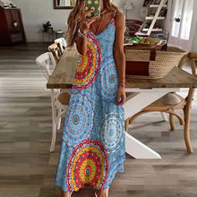 Charger l'image dans la galerie, Longue robe chic à bretelles femme BDQ personnalisé avec photo logo texte motif (Impression des multi-images)