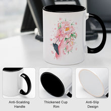 Charger l'image dans la galerie, Mug avec intérieur et poignée noir / Tasse en porcelaine personnalisé avec photo logo texte motif
