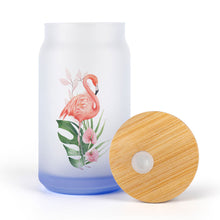 Charger l'image dans la galerie, Gobelet en verre dépoli avec couvercle personnalisé avec photo logo texte motif