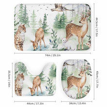 Charger l'image dans la galerie, Ensemble de tapis de salle de bain 4 pièces, Rideau de douche / Tapis / Tapis de sol pour salle de bain en forme de U / Couverture de couvercle de toilette personnalisé avec photo logo texte motif