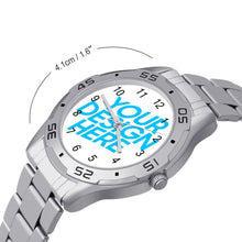 Charger l'image dans la galerie, Montre bracelet en acier commerciale personnalisée avec photo texte pour homme