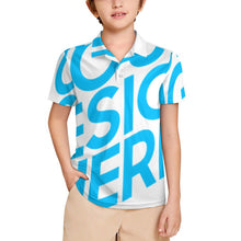 Charger l'image dans la galerie, Polo J62T manches courtes petit garçon personnalisé avec photo motif texte (conception une image)