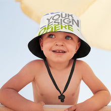 Charger l'image dans la galerie, Chapeau de pêcheur avec jugulaire réglable pour enfant garçons filles personnalisée avec photo texte motif (conception multi-images)
