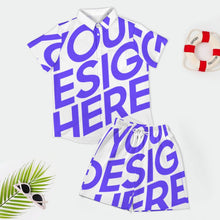 Charger l'image dans la galerie, Ensemble chemise manches courtes et short homme B339D1P personnalisé avec photo texte prénom (conception une image)