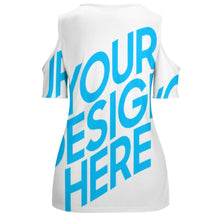 Charger l'image dans la galerie, Tee shirt à manches courtes et épaules dénudées femme grande taille ACT personnalisé avec photo motif logo texte (impression d'image unique)