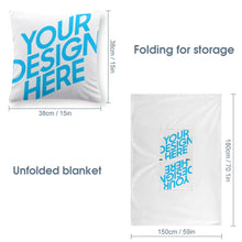 Charger l'image dans la galerie, Couverture et coussins 2 en 1 / Couverture d'oreiller multifonctional personnalisé avec photo texte logo (double face même image)