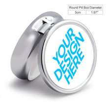 Charger l'image dans la galerie, Boîte à pilules ronde / pilulier boîte rangement médicament personnalisée avec photo texte motif logo