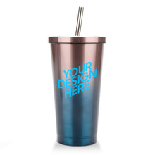 Charger l'image dans la galerie, JJ0520060 Tasse de paille personnalisé avec Texte, Image, Photo, Logo