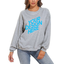Charger l'image dans la galerie, Sweat ample à col rond et épaules tombantes pour  les femmes A-071 Personnalisé
