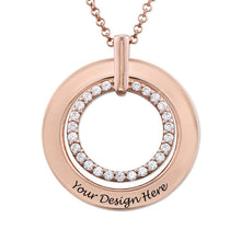 Charger l'image dans la galerie, Collier X0080 en argent sterling 925 / cuivre avec zircon cubique rond personnalisé pour femme gravure avec texte prénom