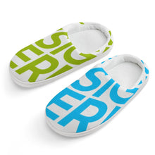 Charger l'image dans la galerie, Chaussons maison en flanelle pour enfants (filles + garçons) avec semelle en caoutchouc personnalisé avec photo texte prénom