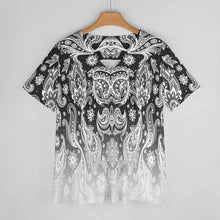 Charger l'image dans la galerie, Impression d’image unique T-shirt à manches courtes à col en V pour femmes BDT personnalisé avec photo logo texte motif