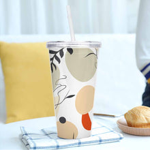 Charger l'image dans la galerie, Gobelet avec paille plastique double couche personnalisé avec photo logo motif texte
