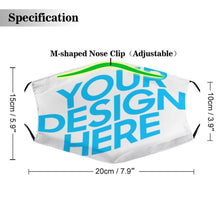 Charger l'image dans la galerie, Masque adulte design en ligne (sans filtre) (5 images différentes) personnalisé avec photo logo motif texte