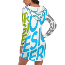 Charger l'image dans la galerie, Ensemble pyjama femme chemise de nuit QZ6056 personnalisé avec texte motif photo (conception multi-images)