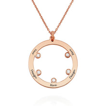 Charger l'image dans la galerie, Collier Rond Pierre de Naissance X0081 en argent sterling 925 / gravure personnalisé avec prénom