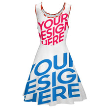 Charger l'image dans la galerie, Robe chic femme sans manches en col rond avec ourlet ondulé TQ grande taille personnalisée avec photo logo texte motif (impression des multi-images)