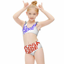 Charger l'image dans la galerie, Bikini fille bustier avec détails à nouer sur les épaules (2 pièces) NT022 personnalisé avec  photo texte logo (conception multi-images)