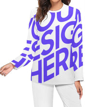 Charger l'image dans la galerie, Haut de pyjama femme AL en qualité douce personnalisé avec photo motif texte (conception une image)
