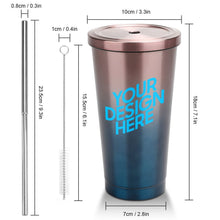 Charger l'image dans la galerie, JJ0520060 Tasse de paille personnalisé avec Texte, Image, Photo, Logo